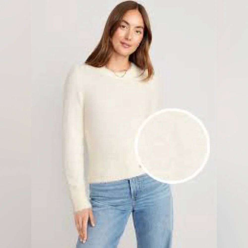 Old Navy Eyelash Sweater, Size XXLT (20), Crème